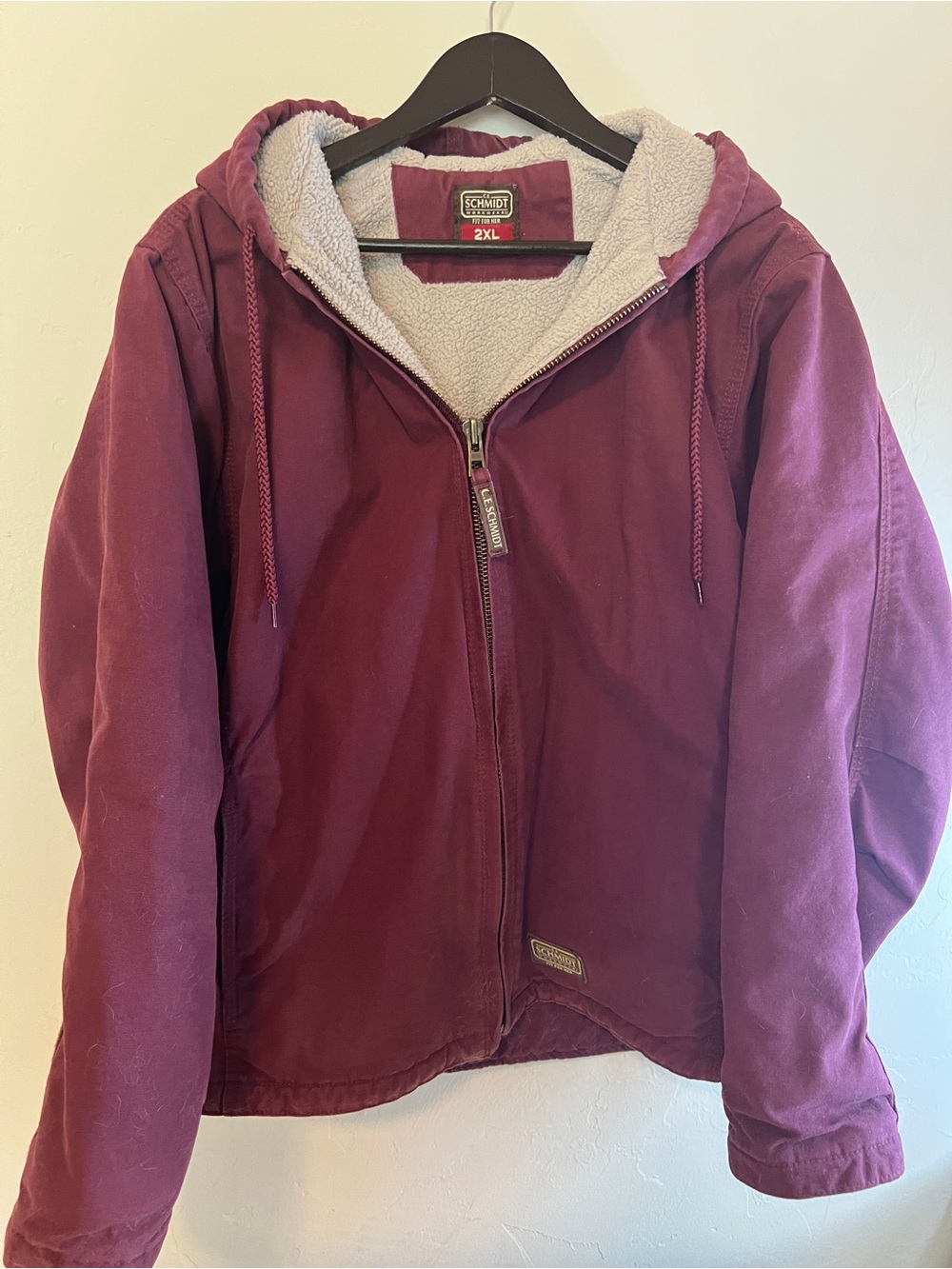 C.E. Schmidt Women's Sherpa-Lined Utility Jacket - Burgundy